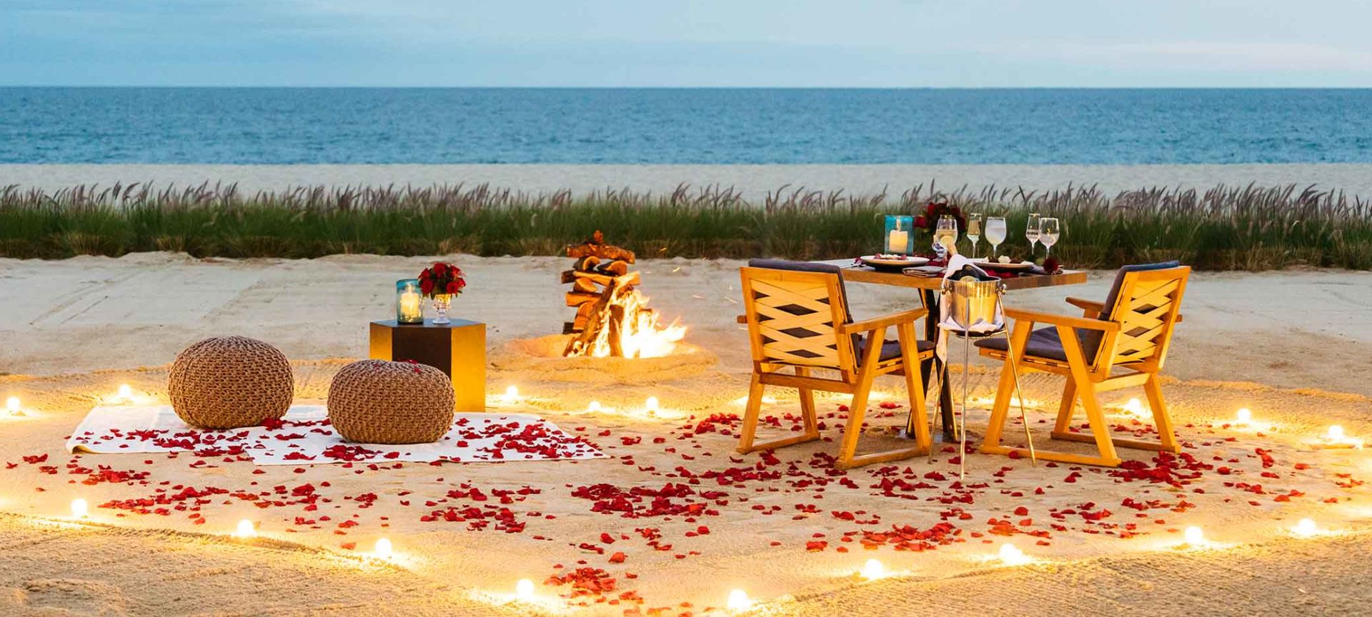A Table And Chairs On A Beach