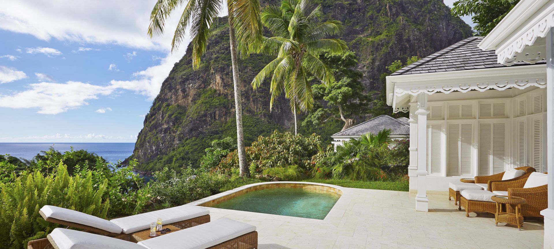 Luxury St. Lucia accommodations with dip pool and ocean views