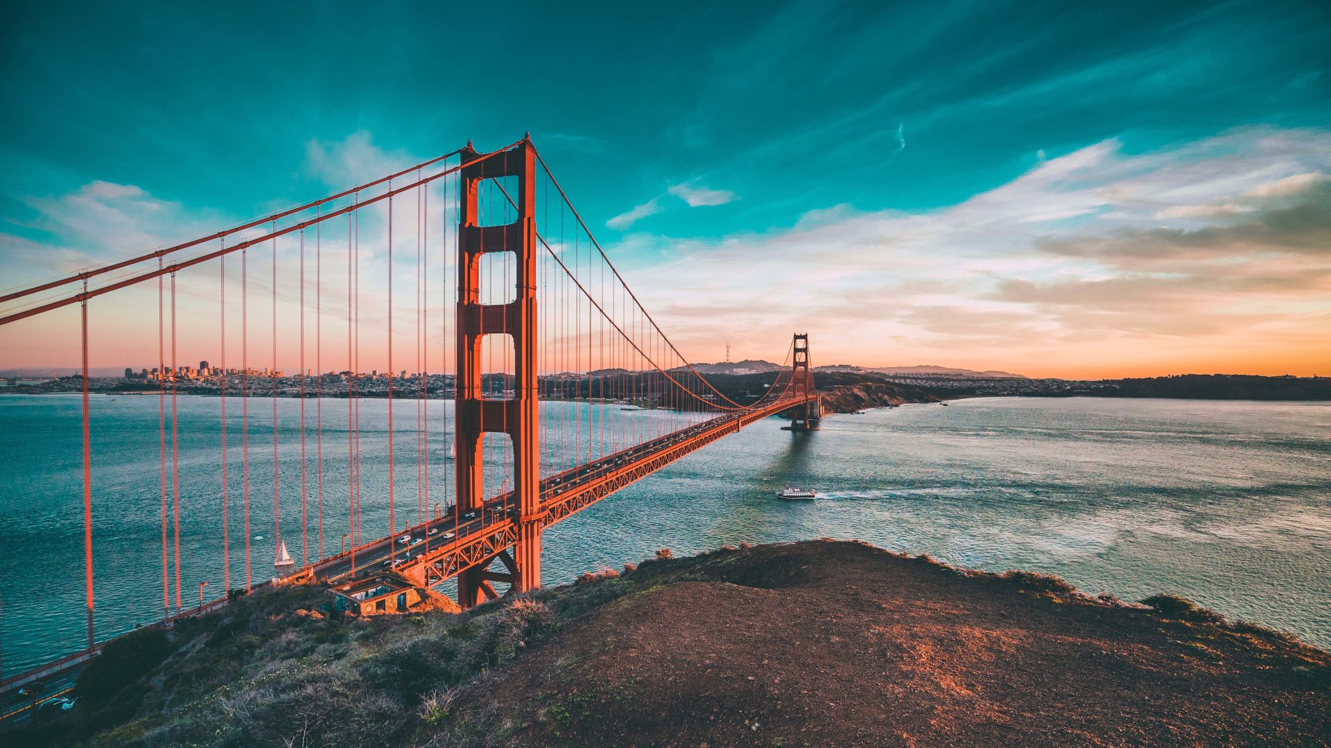 Golden Gate Bridge Over A Body Of Water