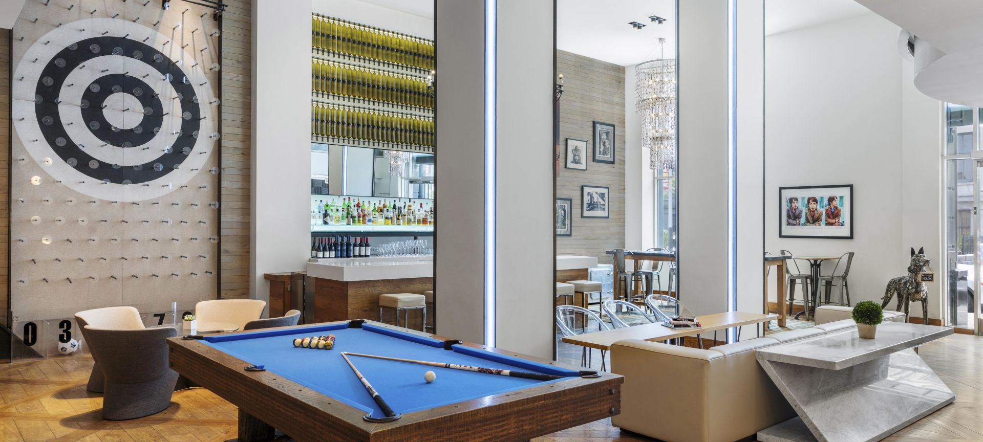 Hotel Lobby with Pool Table