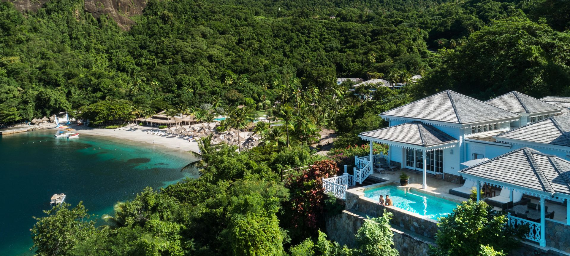 Aerial view of Sugar Beach, A Viceroy Resort