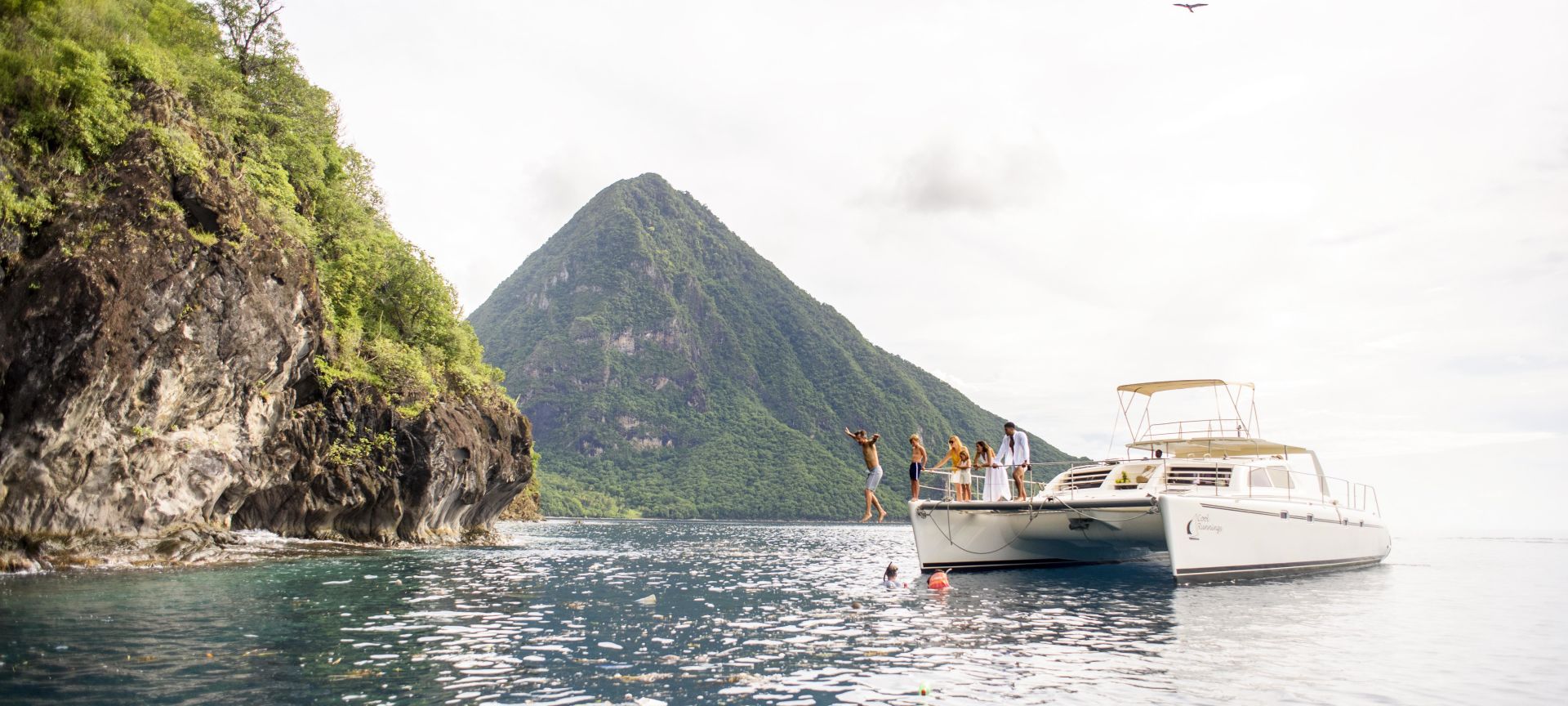 A group on a boat excursion in St. Lucia
