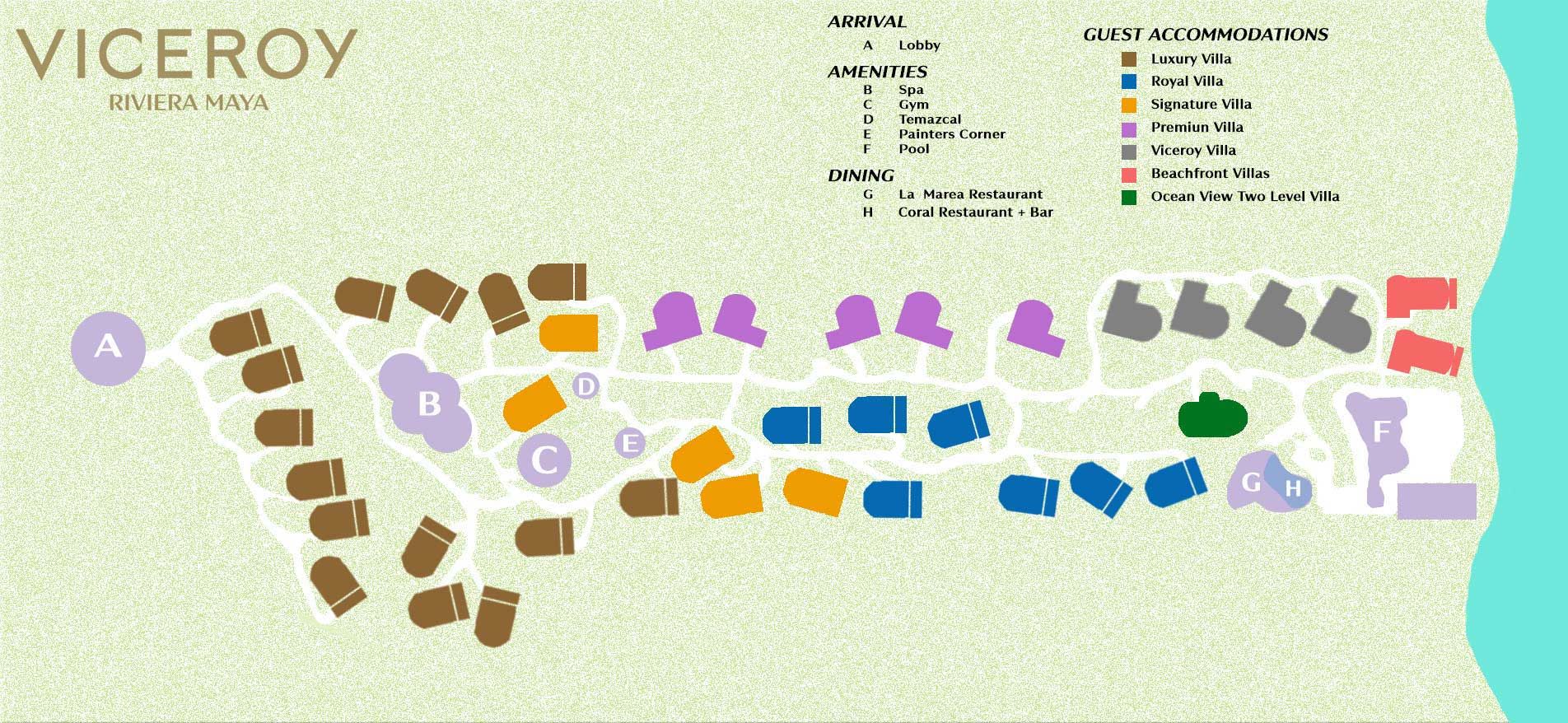 Viceroy Riviera Maya Resort Map