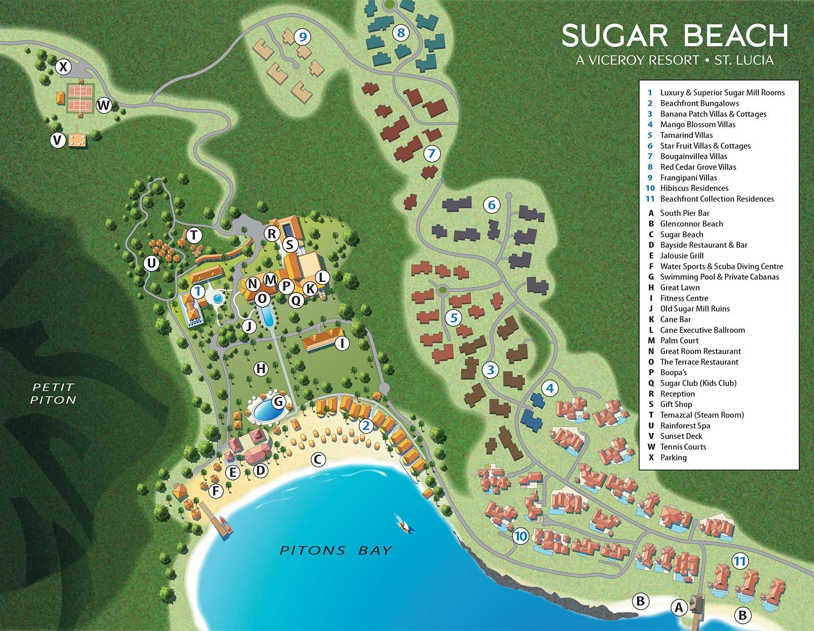 Sugar Beach, A Viceroy Resort Map