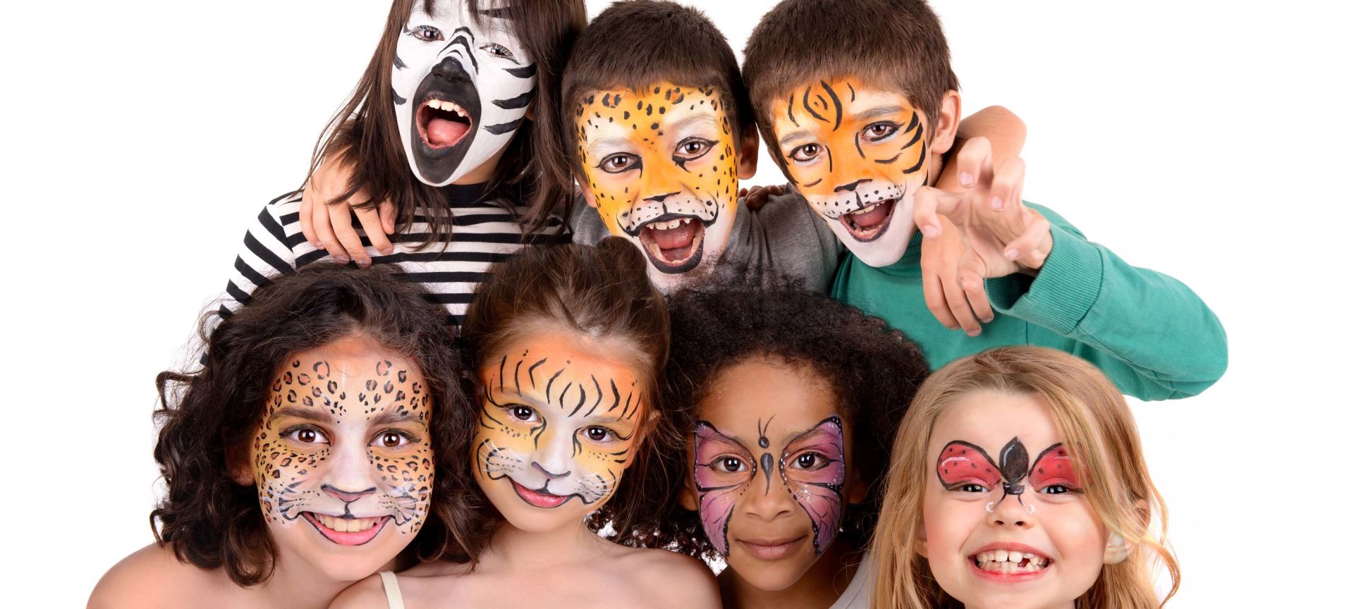Group of Kids with Their Faces Painted