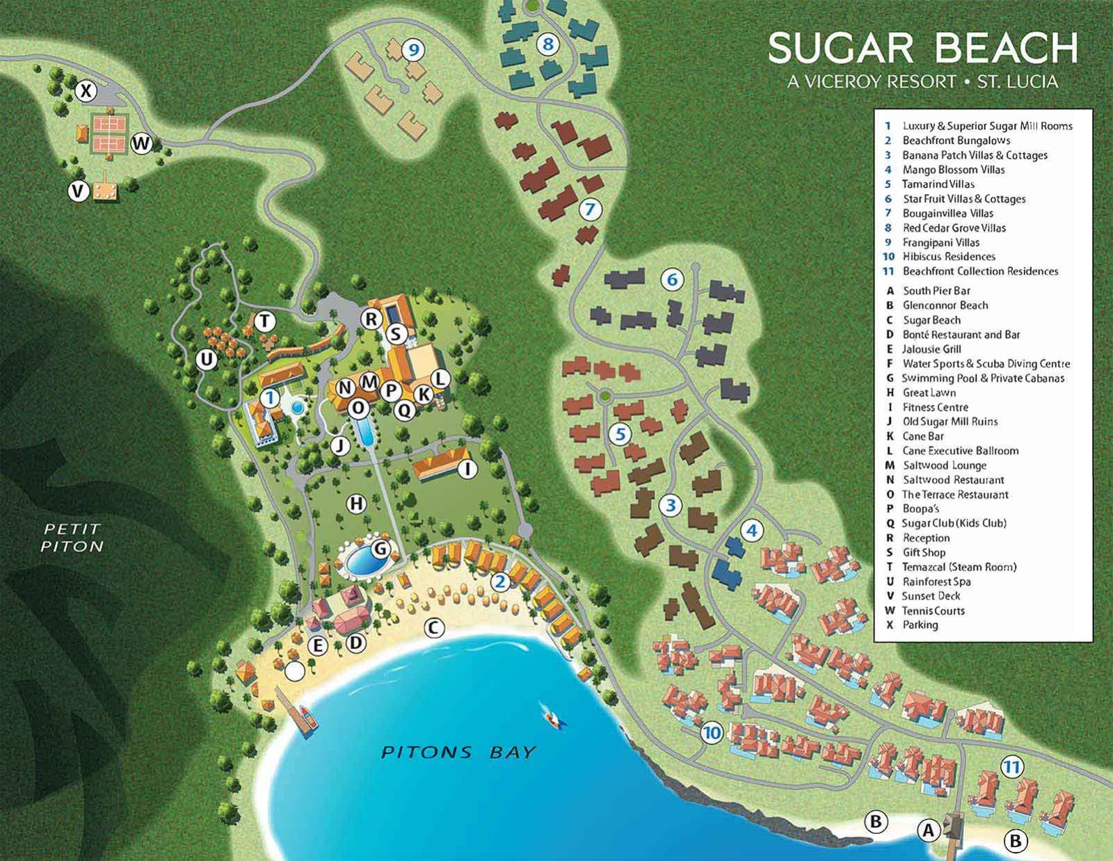 Map of Sugar Beach, A Viceroy Resort